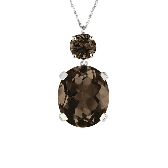 Load image into Gallery viewer, Silver Smoky Quartz Necklace | The South of France Collection | Augustine Jewels | Gemstone Jewellery
