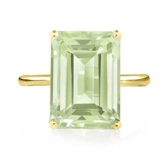 Load image into Gallery viewer, Yellow Gold Green Amethyst Ring | The South of France Collection | Augustine Jewels | Gemstone Jewellery
