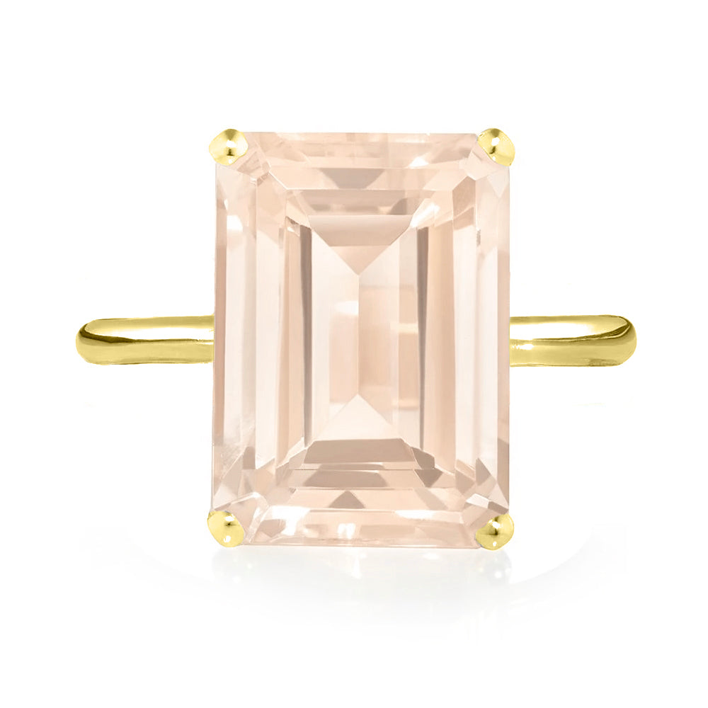 Yellow Gold Rose Quartz Ring | The South of France Collection | Augustine Jewels | Gemstone Jewellery