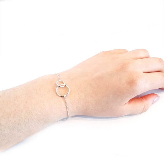 Silver Geometric Double Circle Bracelet | The Geometric Collection | Augustine Jewels | Silver Jewellery
