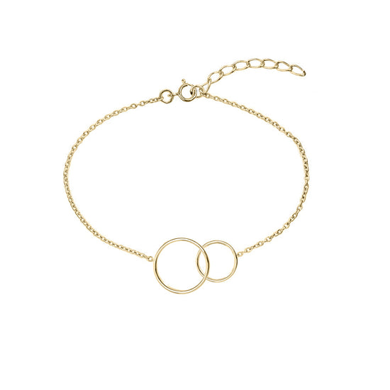 Yellow Gold Geometric Double Circle Bracelet | The Geometric Collection | Augustine Jewels | Gold Jewellery