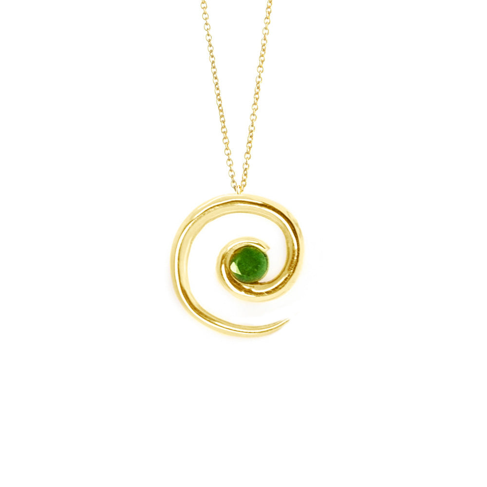 Load image into Gallery viewer, Yellow Gold Emerald Spiral Pendant | Augustine Jewels | The Portofino Collection
