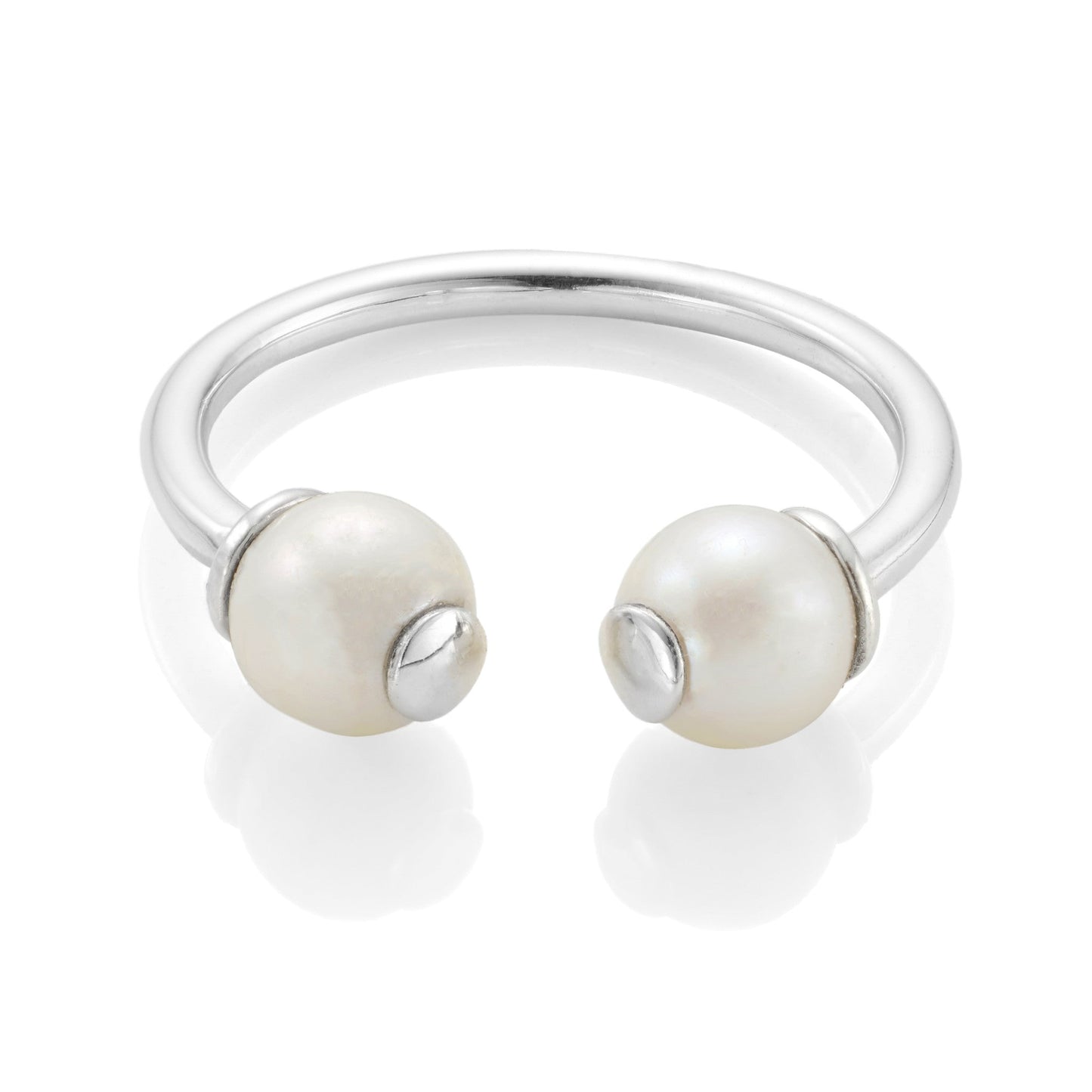 Double Pearl Silver Ring - Augustine Jewels