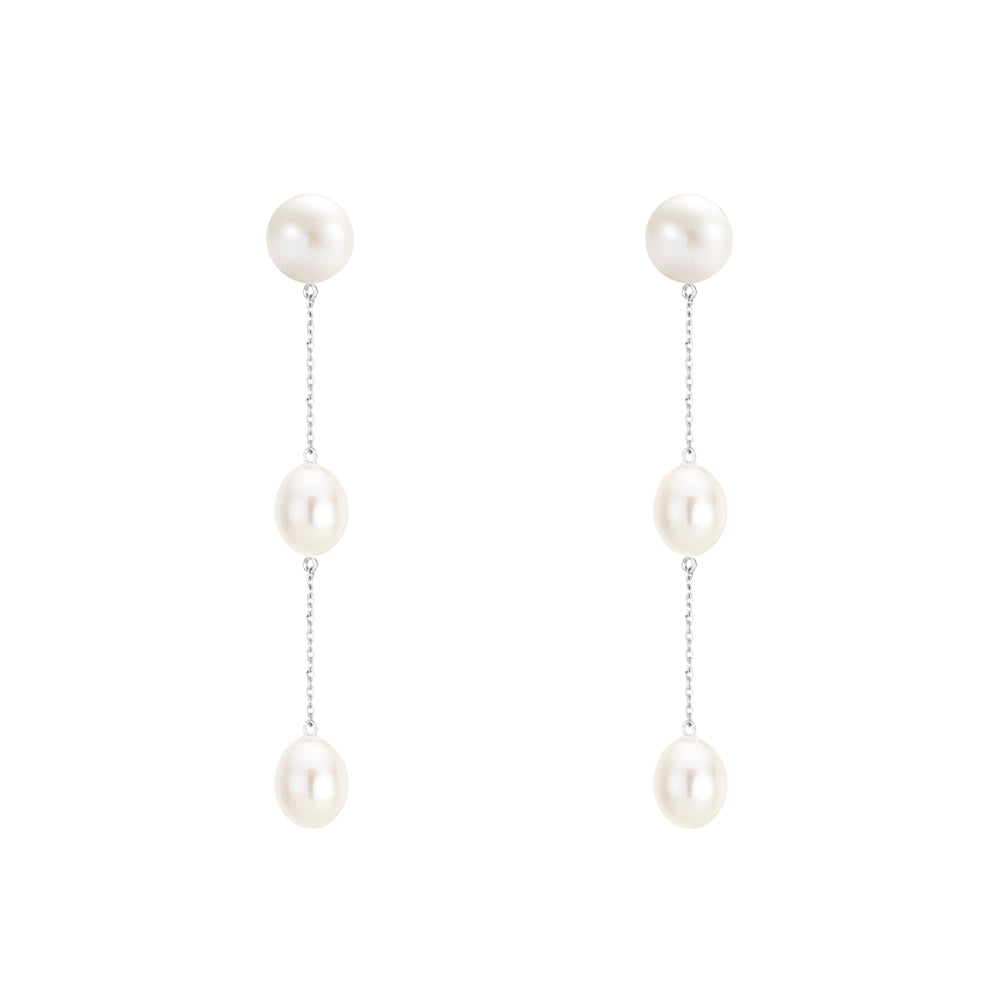 Pearl 3 Drop Earrings - Augustine Jewels