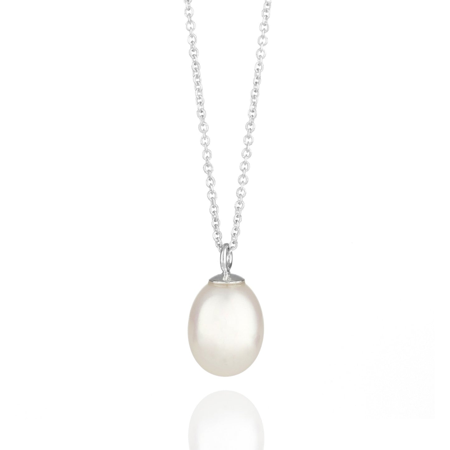 Pearl Drop Silver Necklace - Augustine Jewels