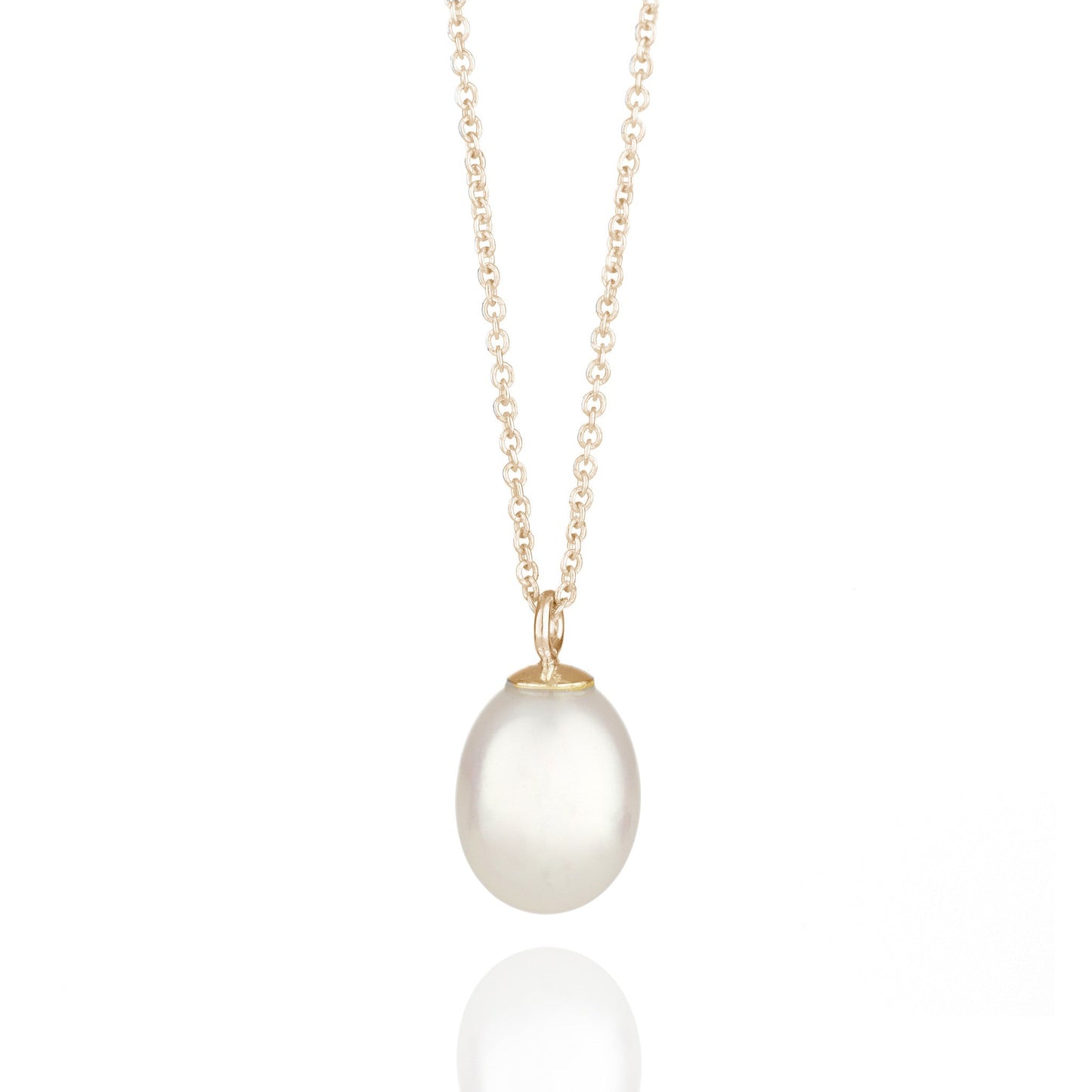 Pearl Drop Yellow Gold Necklace - Augustine Jewels