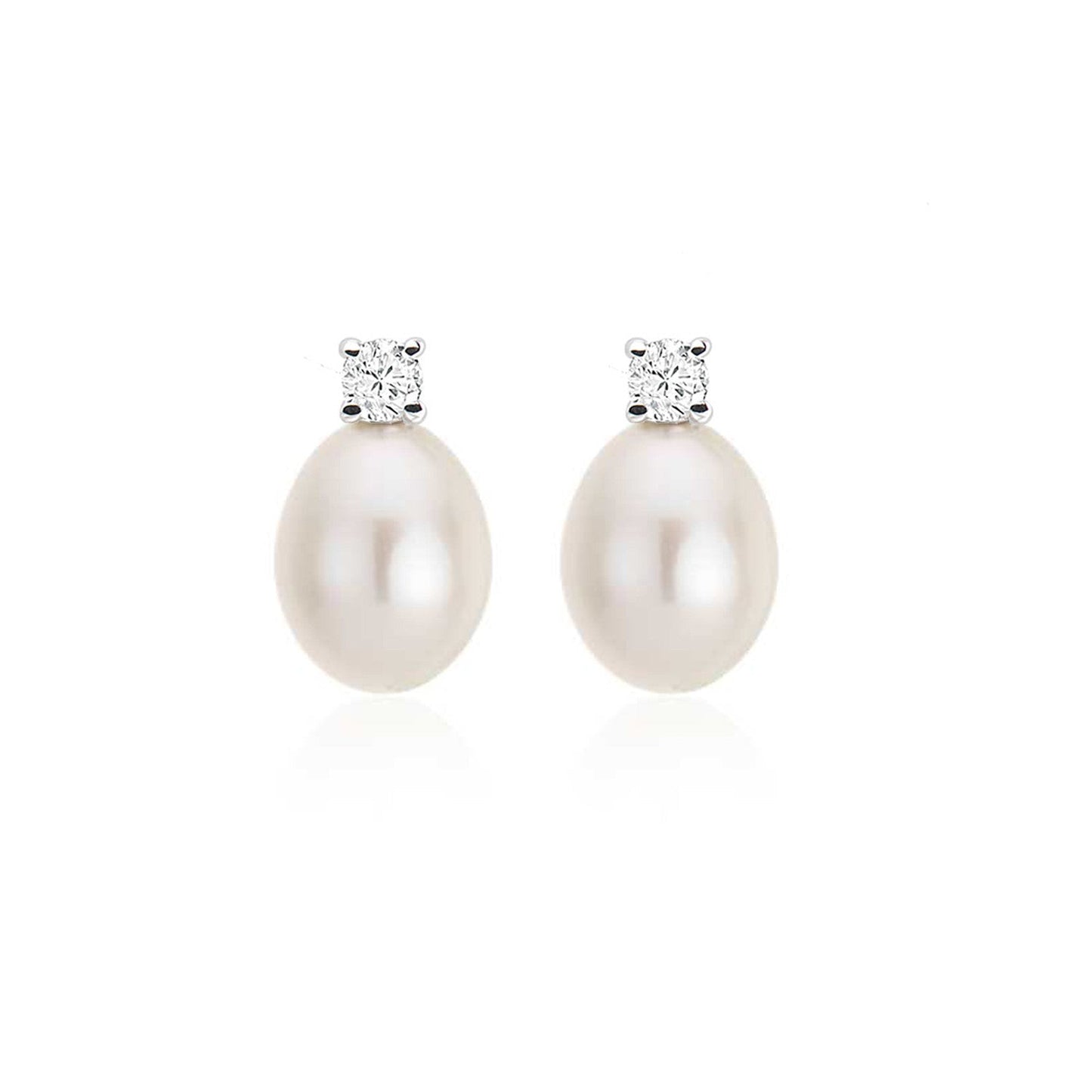 Pearl and Diamond Drop Earrings - Augustine Jewels