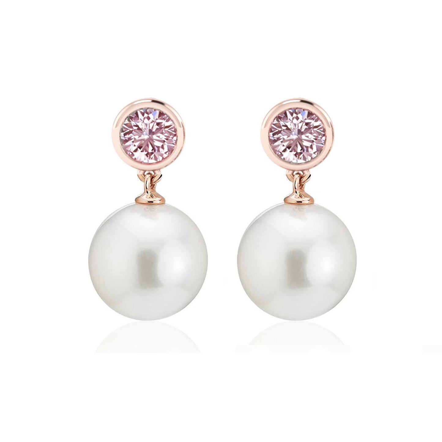 Rose Gold Morganite and Pearl Drop Earrings - Augustine Jewels