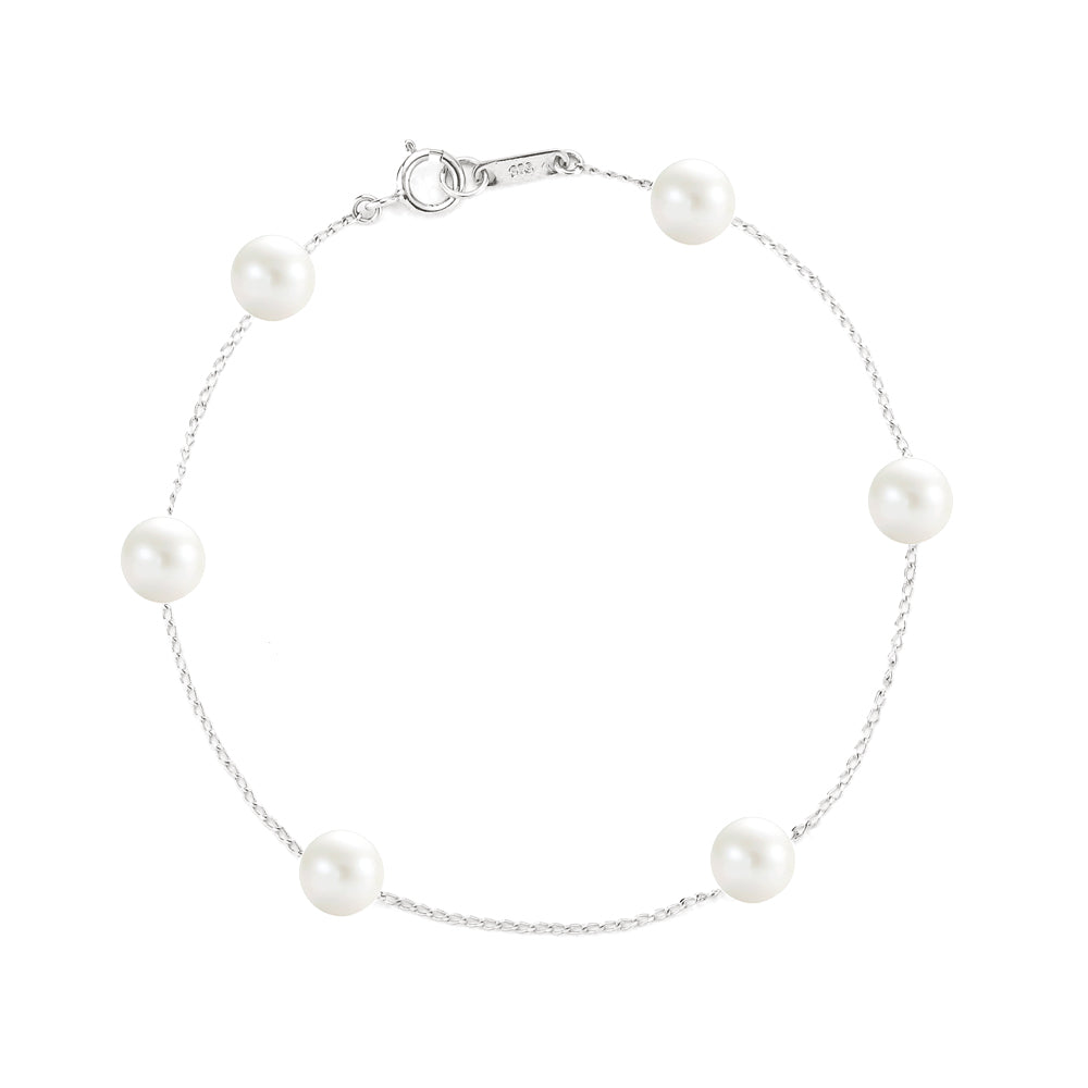 White Gold Pearl Bracelet - Augustine Jewels