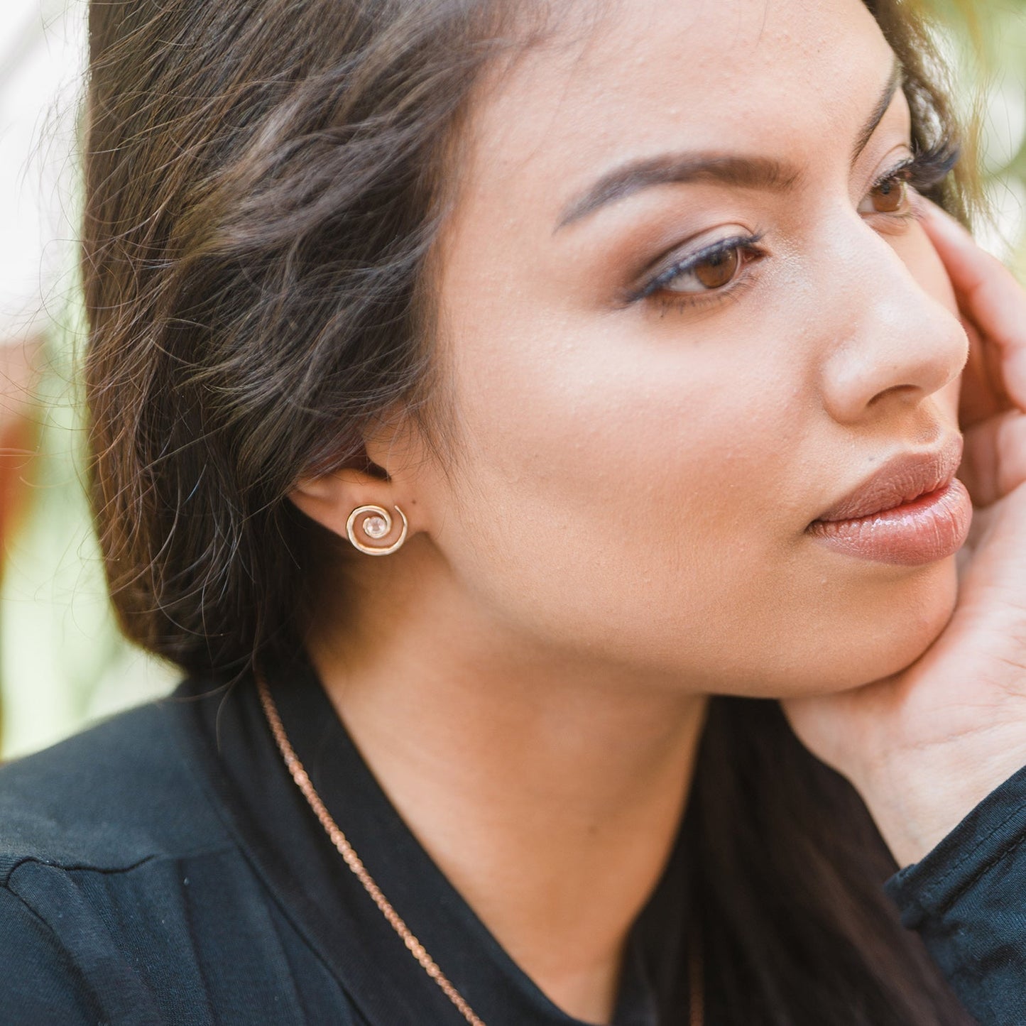 Rose Gold Vermeil Spiral Morganite Earrings - Augustine Jewels