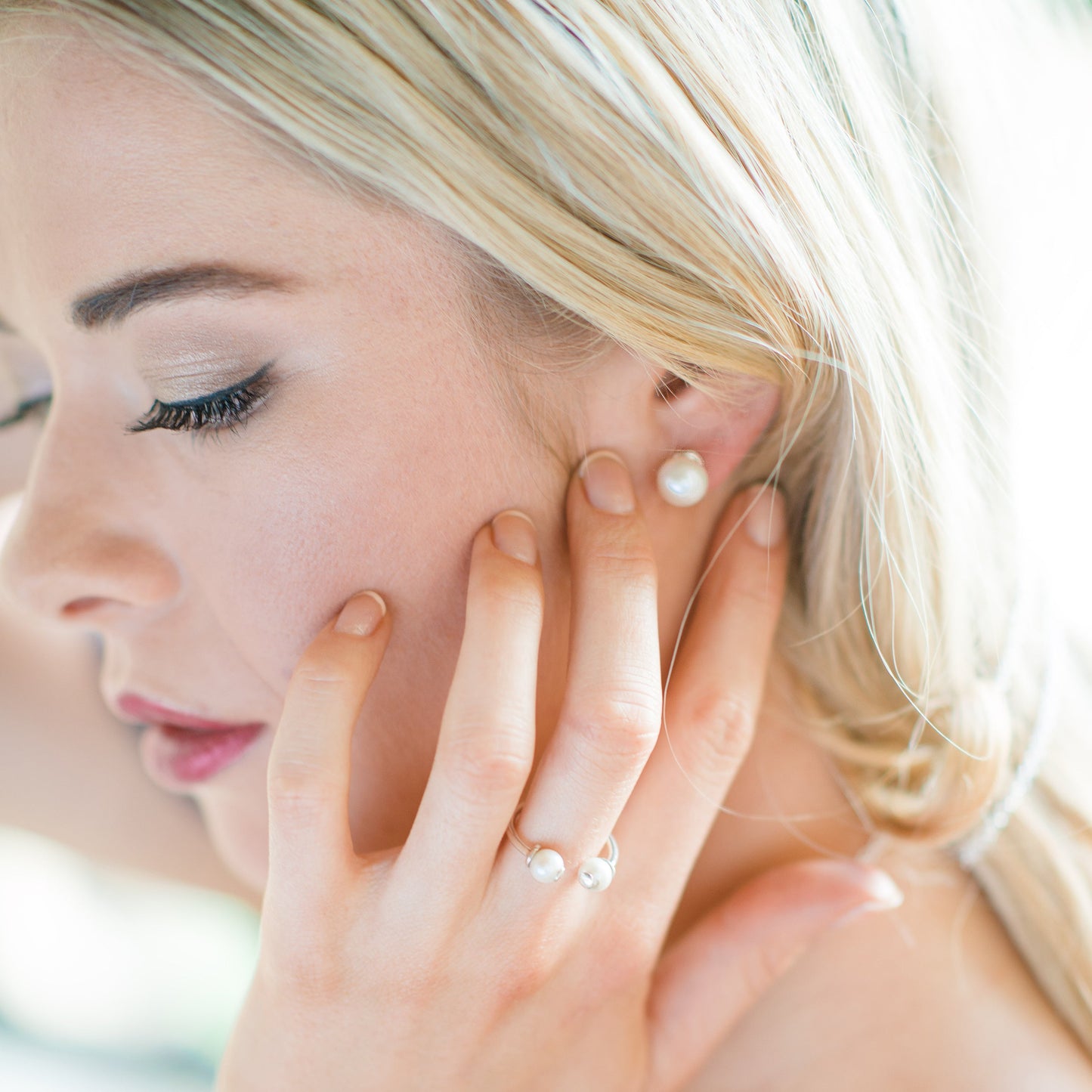 Simple Silver Pearl Earrings 10mm | Augustine Jewels | Pearl Jewellery