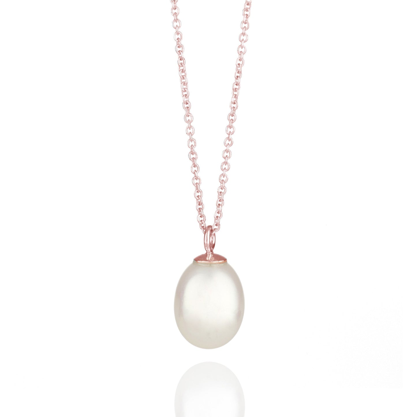 9ct Rose Gold Pearl Drop Necklace | Augustine Jewels | Pearl Jewellery