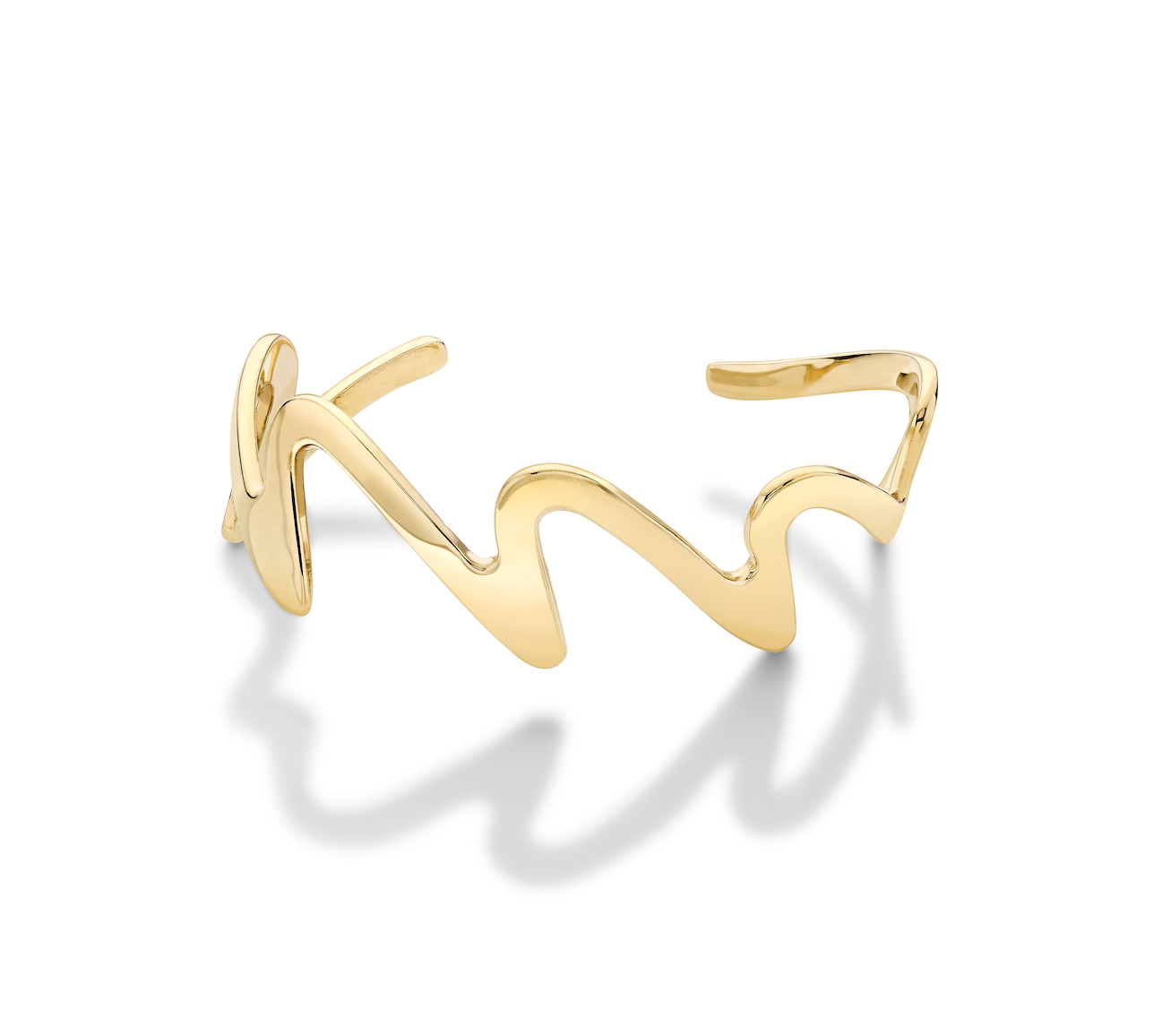 Luxury gold jewellery - 18ct Yellow Gold plated Sterling Silver Wedeln Bangle - Gstaad Collection, Augustine Jewellery, Luxury Jewellery London.
