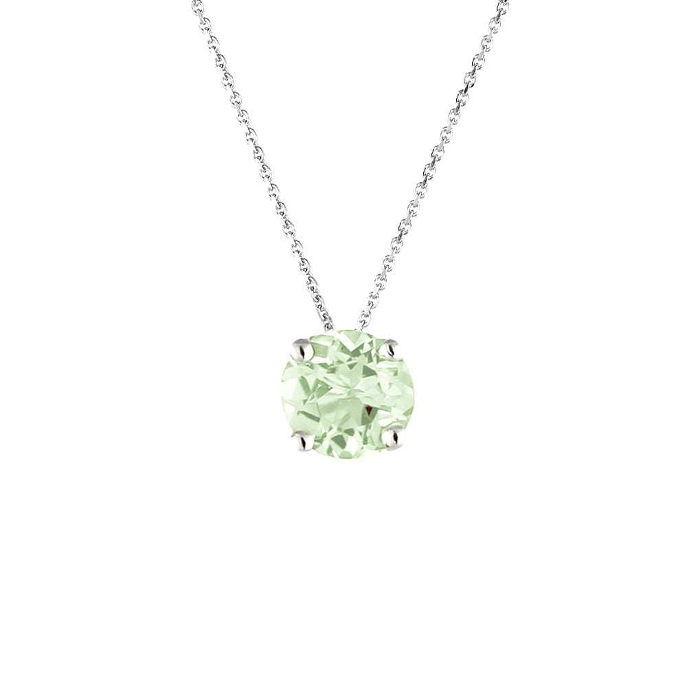 South of France Sterling Silver Green Amethyst Necklace 