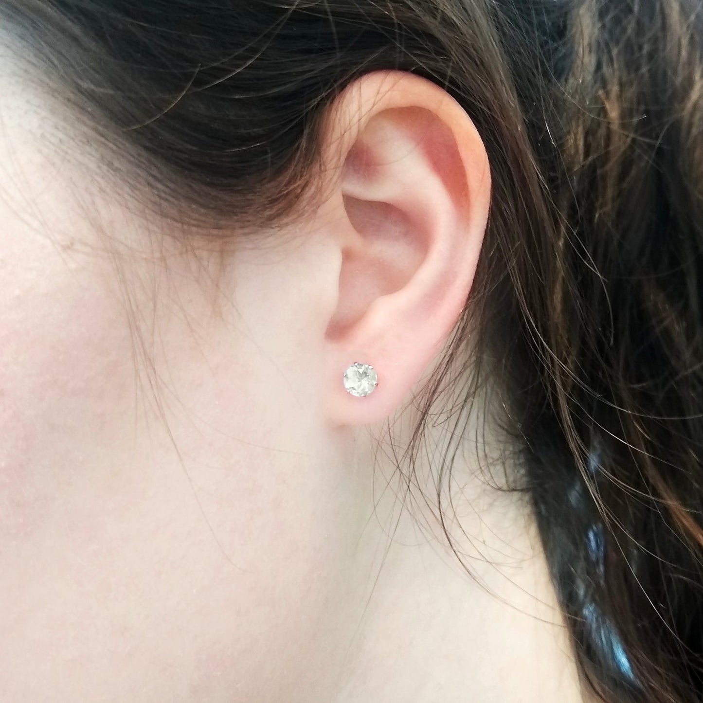 Sterling Silver Green Amethyst Stud Earrings - Augustine Jewels