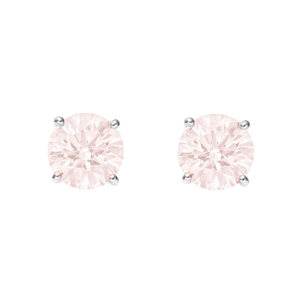 Sterling Silver Rose Quartz Stud Earrings - Augustine Jewels