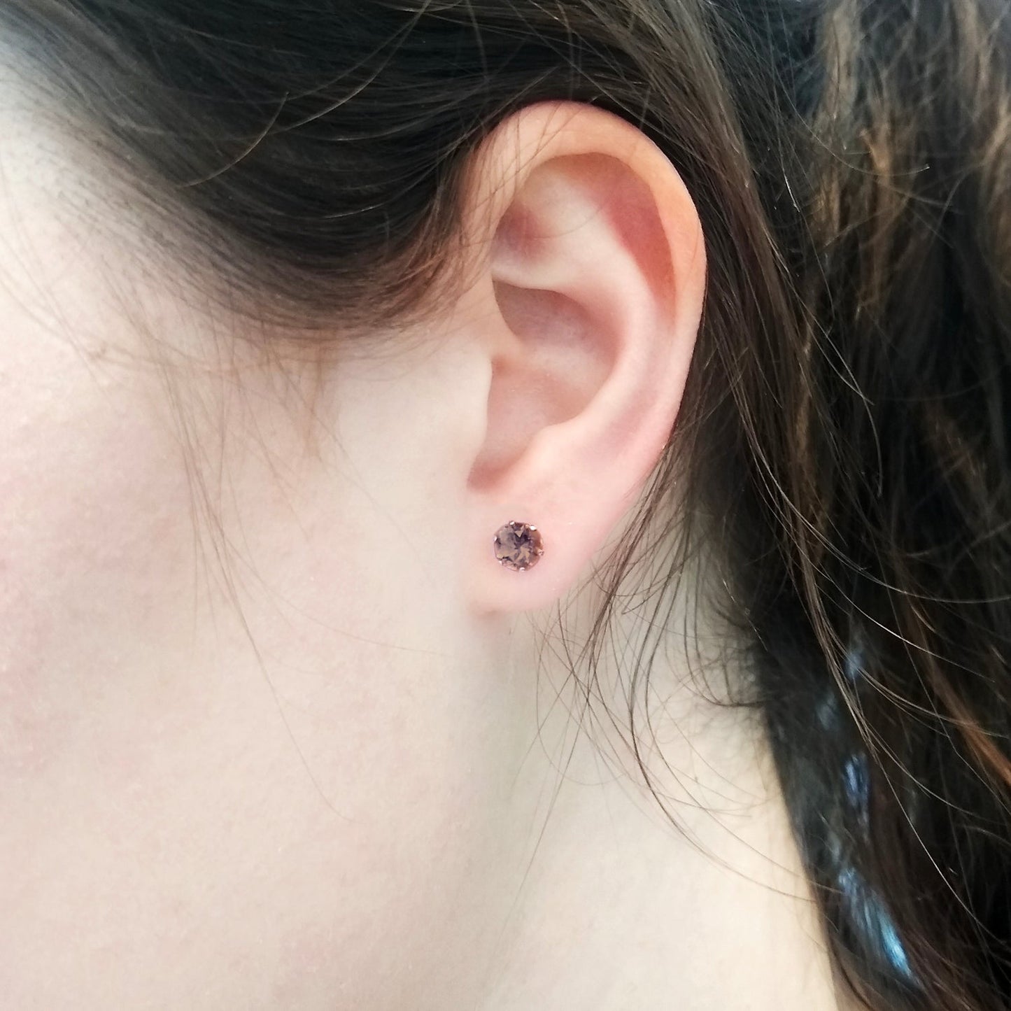 Sterling Silver Smoky Quartz Stud Earrings - Augustine Jewels