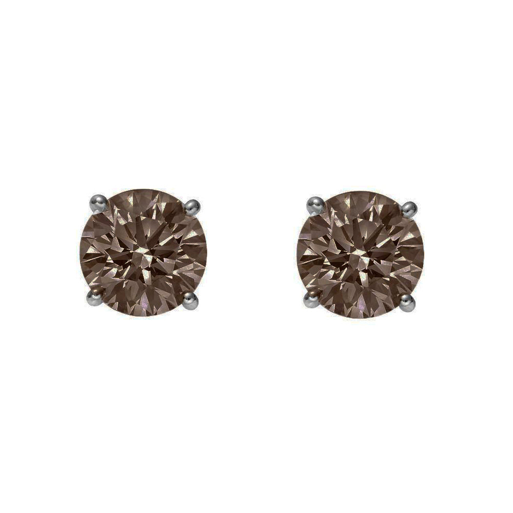 Sterling Silver Smoky Quartz Stud Earrings - Augustine Jewels