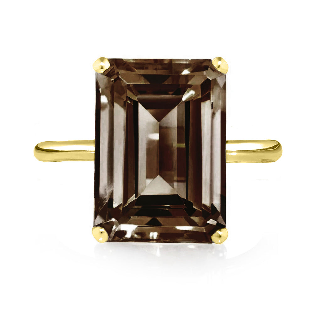 Yellow Gold Smoky Quartz Ring - Augustine Jewels