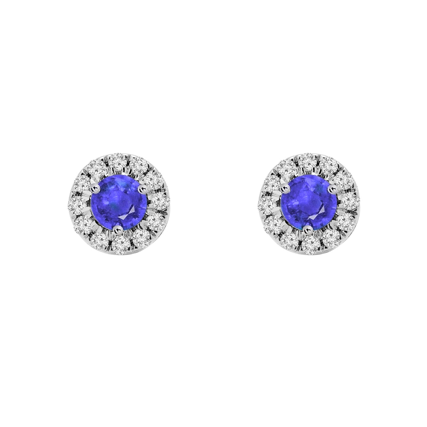 Tanzanite Birthstone Halo Earrings - Augustine Jewels
