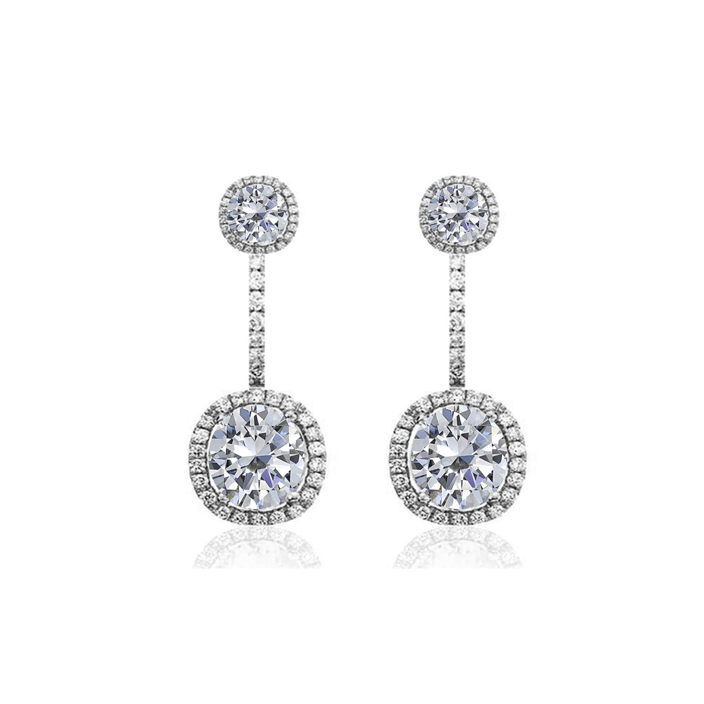 18ct White Gold Diamond Drop Earrings