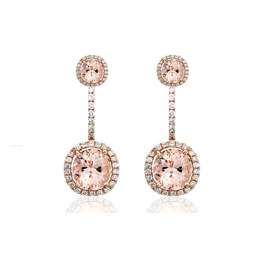 Rose Gold Morganite Drop Earrings - Augustine Jewels