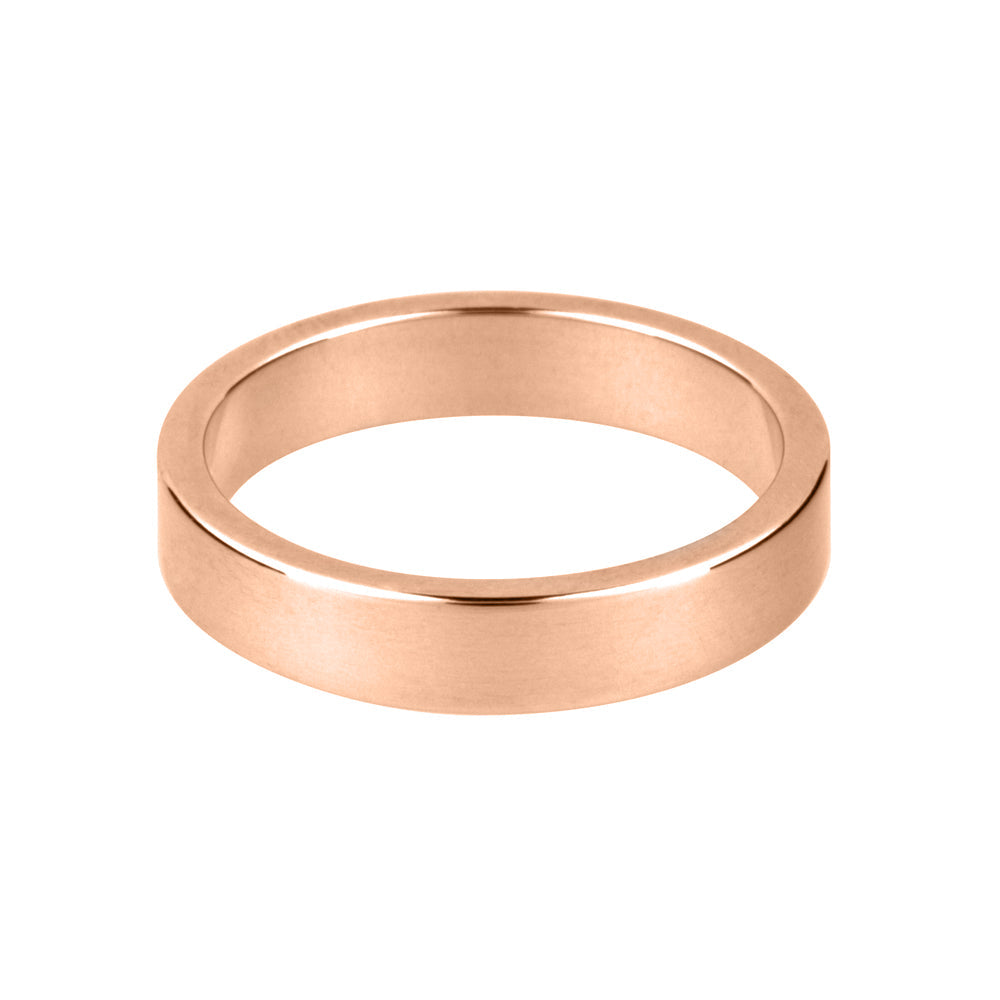 18ct Rose Gold Flat Wedding Band - Augustine Jewels