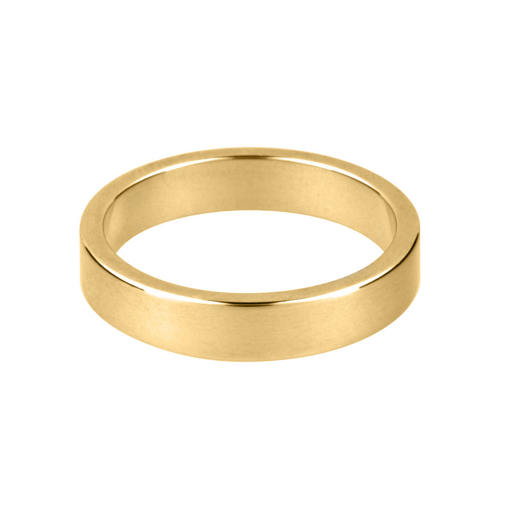18ct Yellow Gold Flat Wedding Band - Augustine Jewels