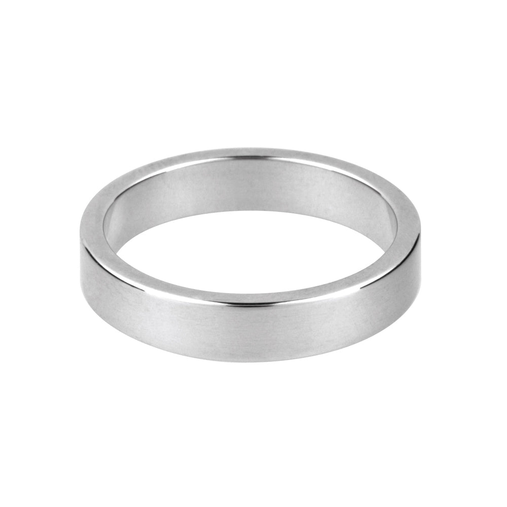 Platinum Flat Wedding Band - Augustine Jewels