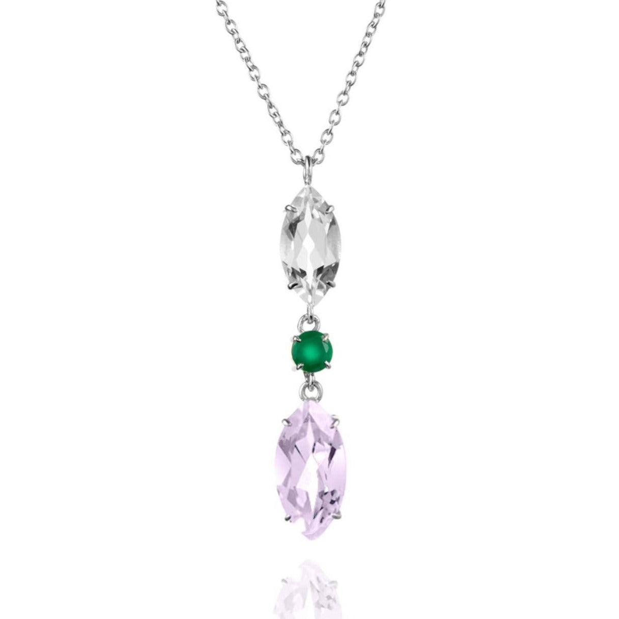 white topaz, purple amethyst and agate drop necklace | Augustine Jewels | English Gardens Collection | Gemstone