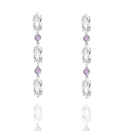 white topaz and purple amethyst drop earrings | Augustine Jewels | English Gardens Collection