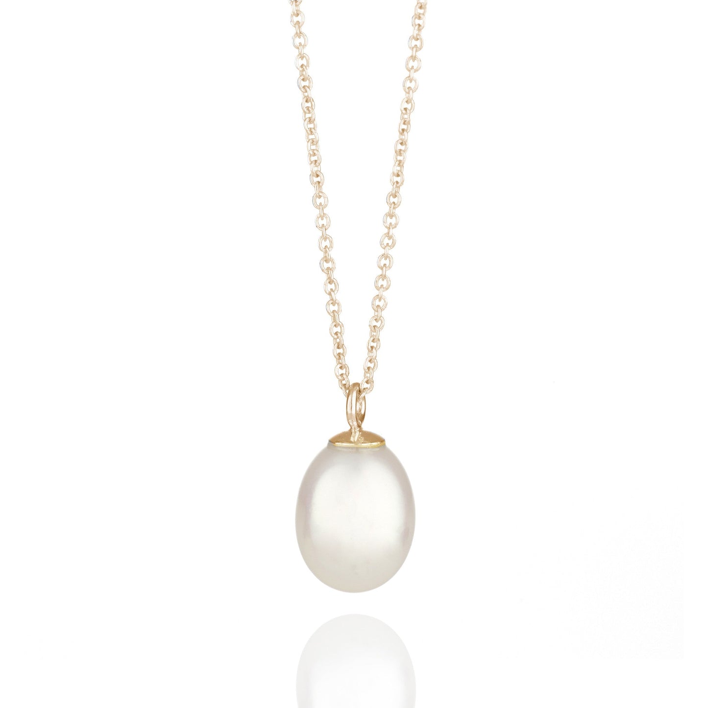 9ct Yellow Gold Pearl Drop Necklace | Augustine Jewels | Pearl Jewellery