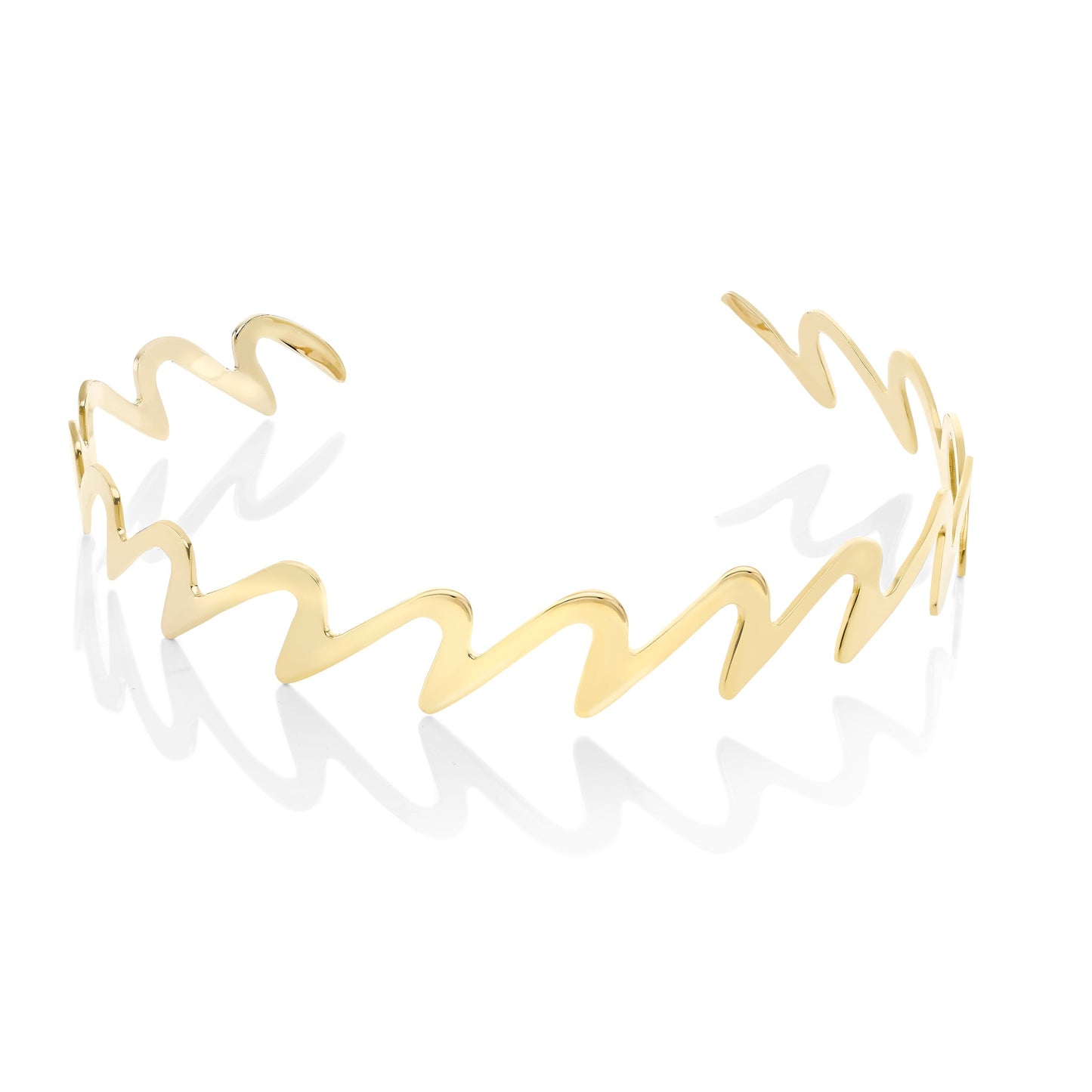 British Luxury jewellery piece, 18ct Yellow Gold plated Sterling Silver Wedeln Torc – Gstaad Collection, Augustine Jewellery, Luxury Jewellery London.