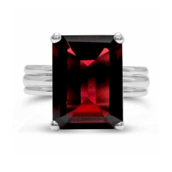 Load image into Gallery viewer, 18ct White Gold Bespoke Mozambique Garnet Ring | Augustine Jewels

