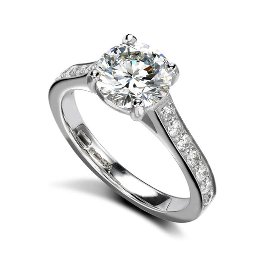 Load image into Gallery viewer, White Gold Diamond | Bespoke Engagement Ring London | Augustine Jewels
