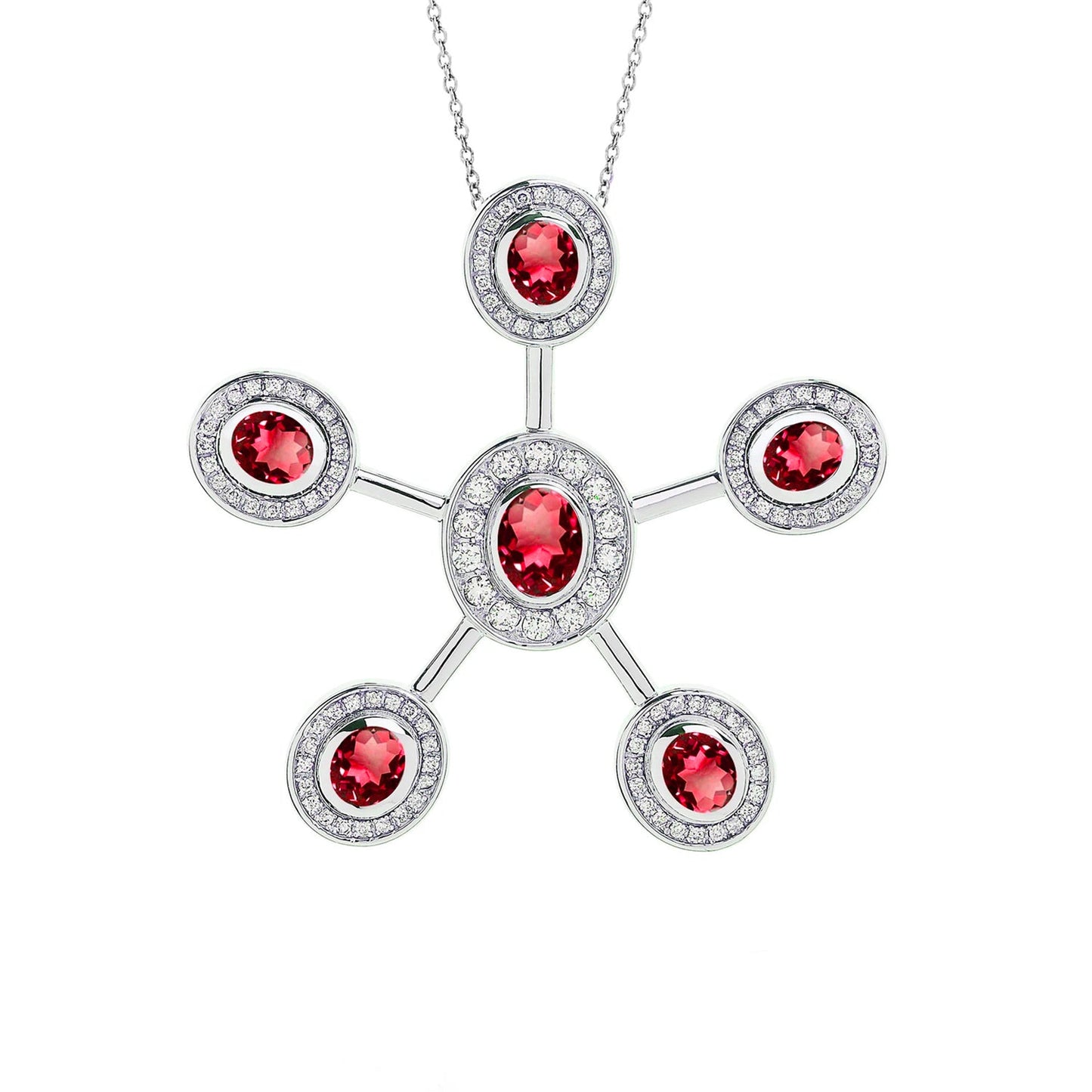 18ct White Gold Heirloom Ruby Pendant | Augustine Jewels | Bespoke Jewellery London