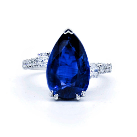 Bespoke Kyanite Pear Ring | Augustine Jewels | Gemstone Jewellery