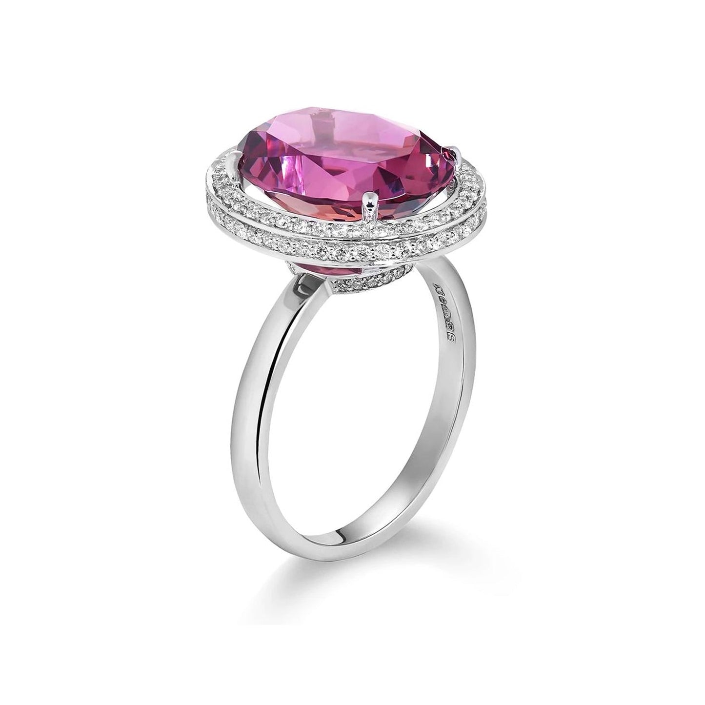 Pink Tourmaline Halo Bespoke Ring | Augustine Jewels