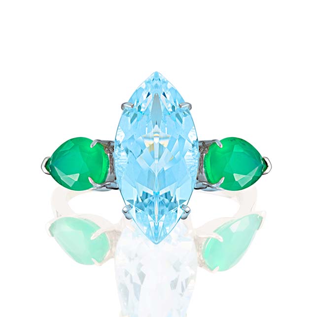 blue topaz and agate ring | Augustine Jewels | English Gardens Collection | Gemstones