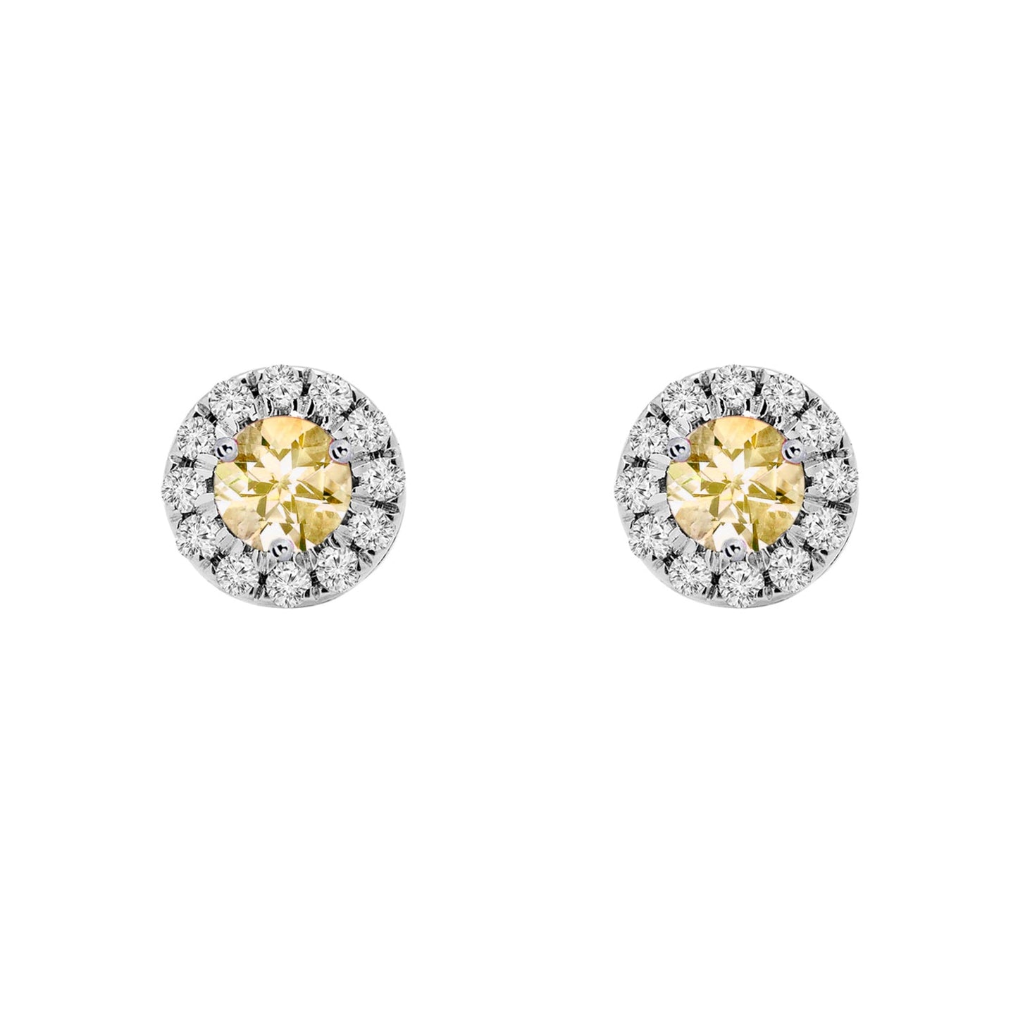 Load image into Gallery viewer, Birthstone Halo Earrings - Citrine
