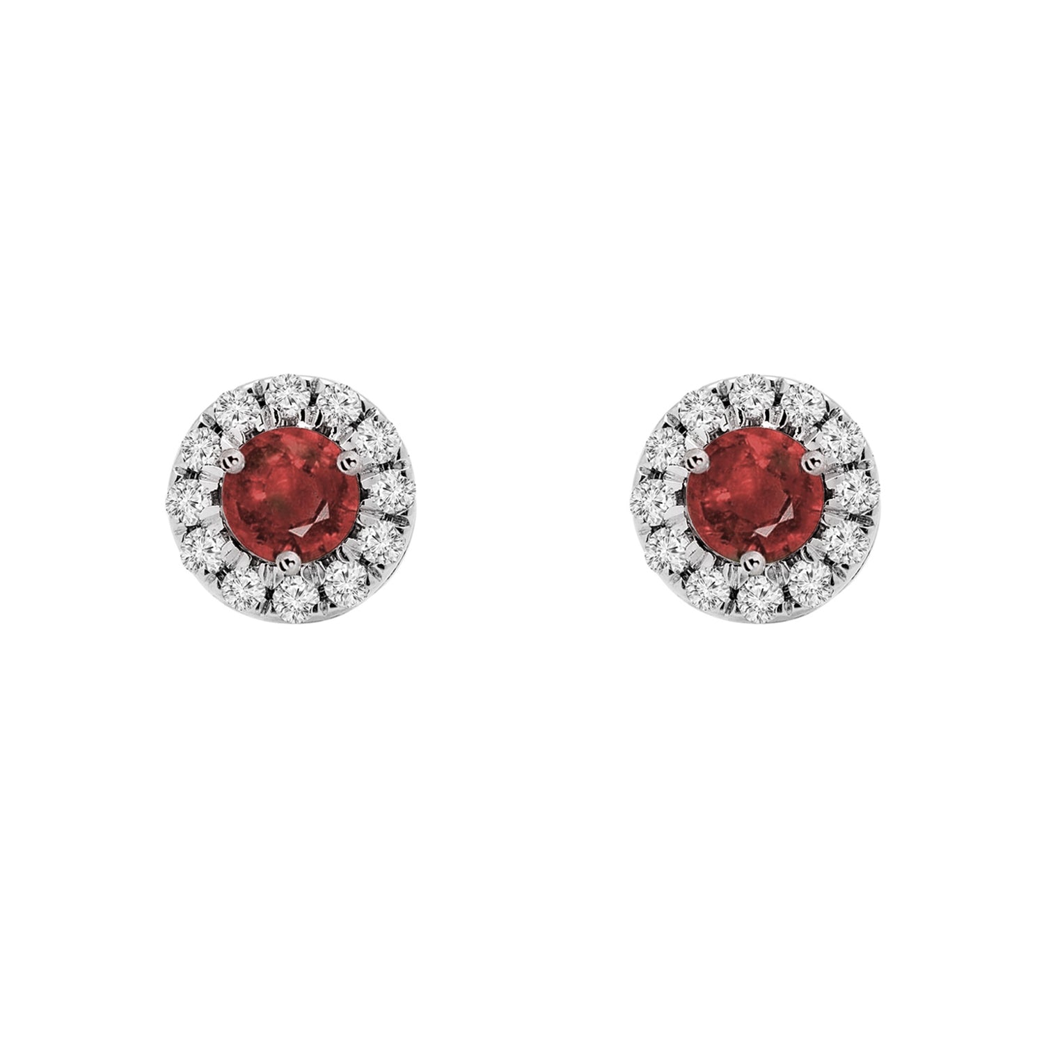 Diamond and Garnet Birthstone earrings