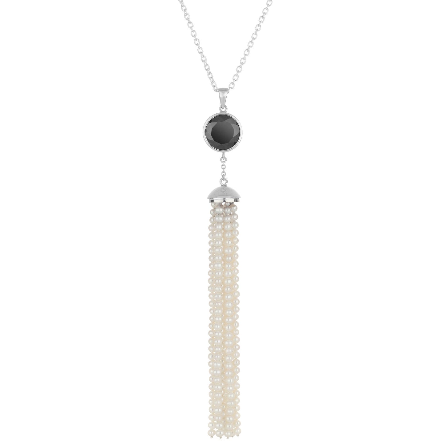Spinel & Pearl Tassel Necklace | Augustine Jewels | The Pearl Collection | Pearl Jewellery